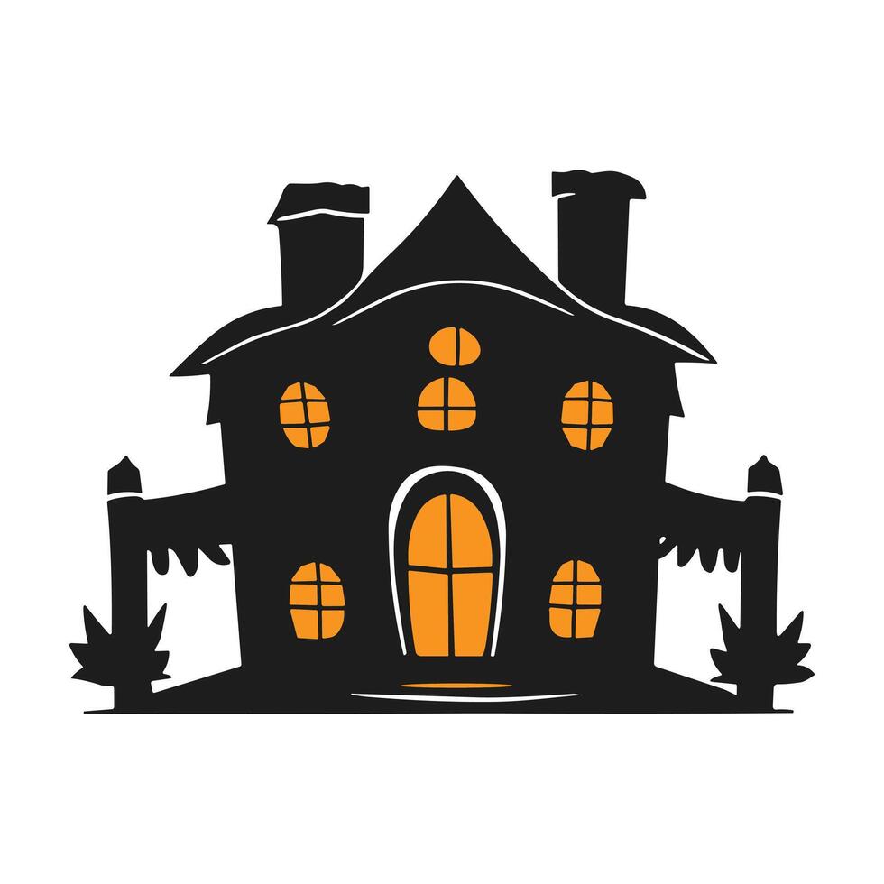 A haunted house silhouette for Halloween vector