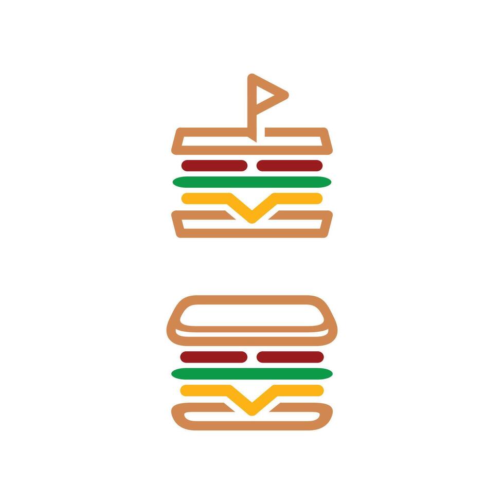 modern logo of sandwiches clean style design illustration vector