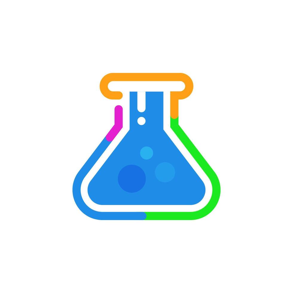 Customization or modification. chemistry science triangular beaker concept illustration flat design icon vector