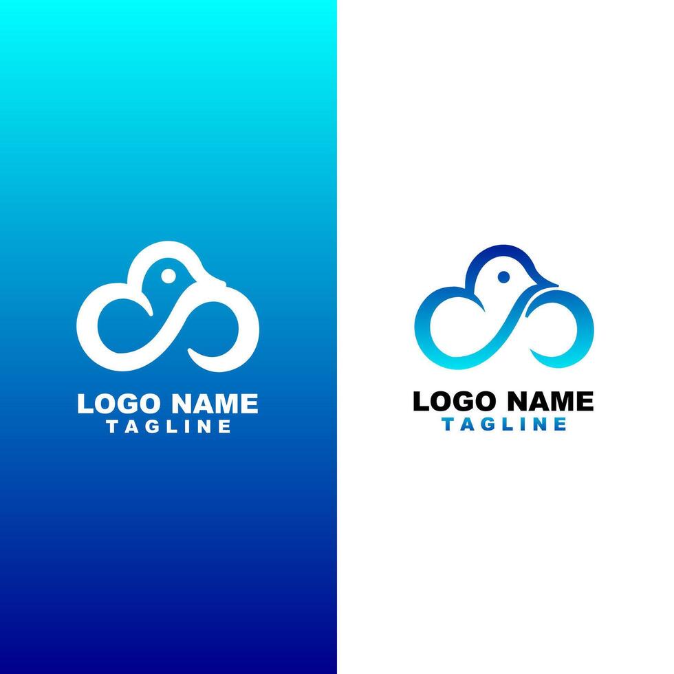 cloud bird logo design vector