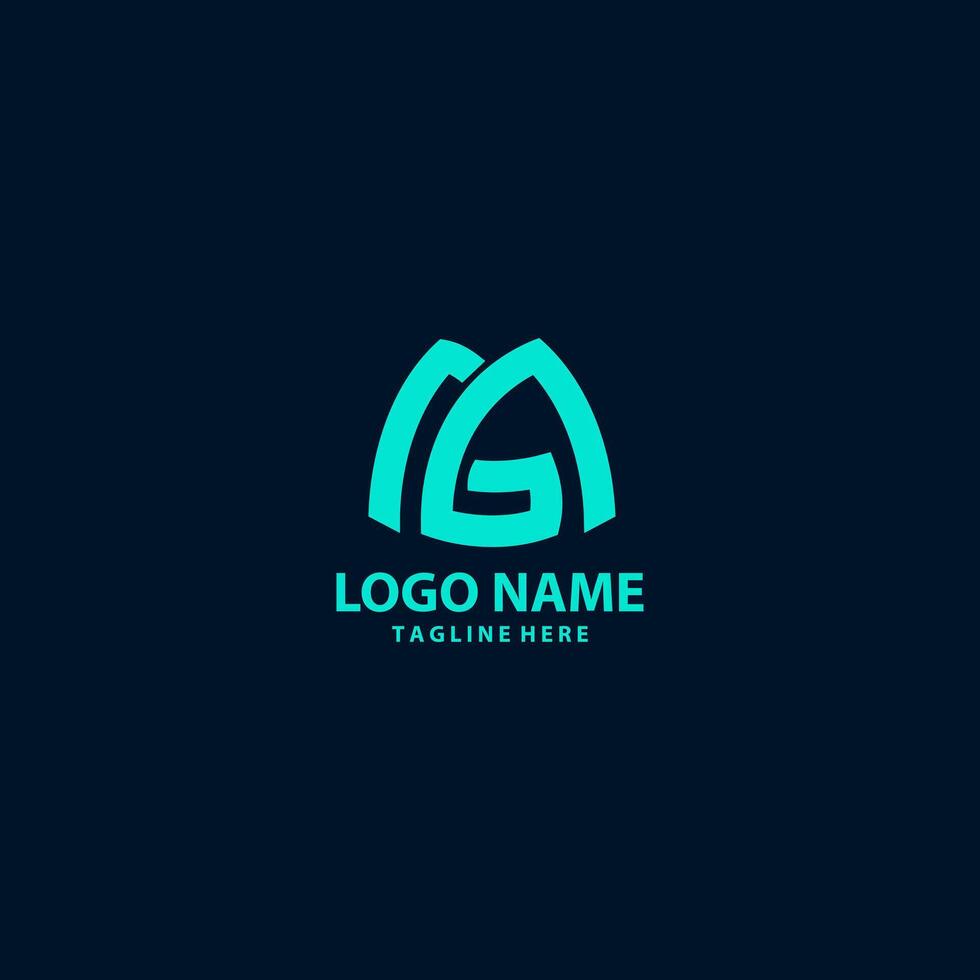initial MG logo design vector