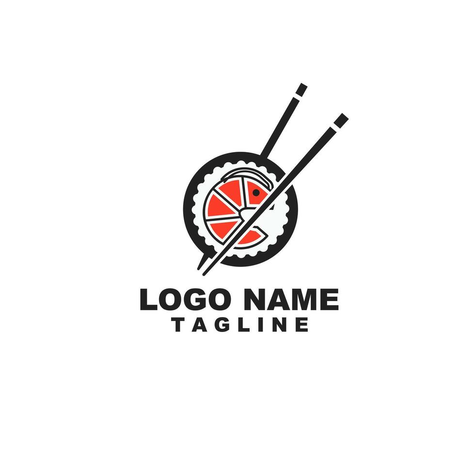 shrimp sushime logo design vector