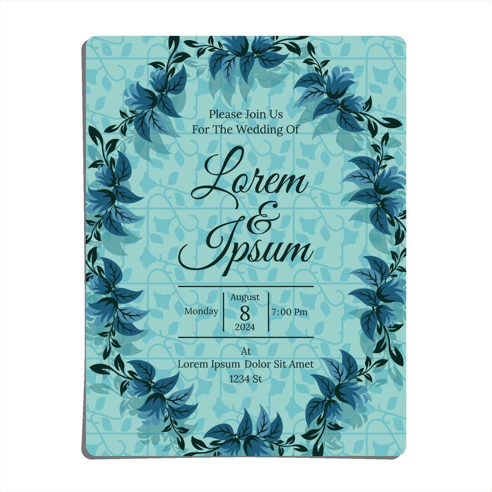 GREEN WEDDING INVITATION DESIGN vector