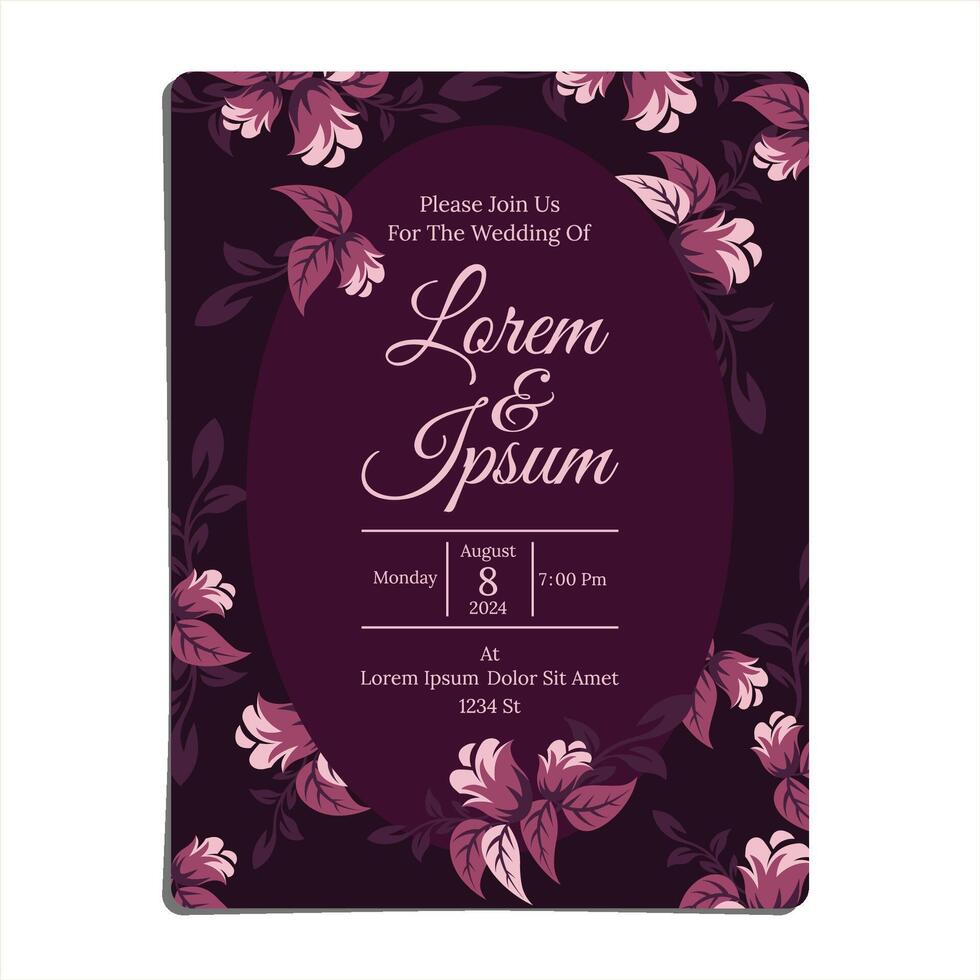 ABSTRACT DARK PURPLE INVITATION CARD DESIGN vector