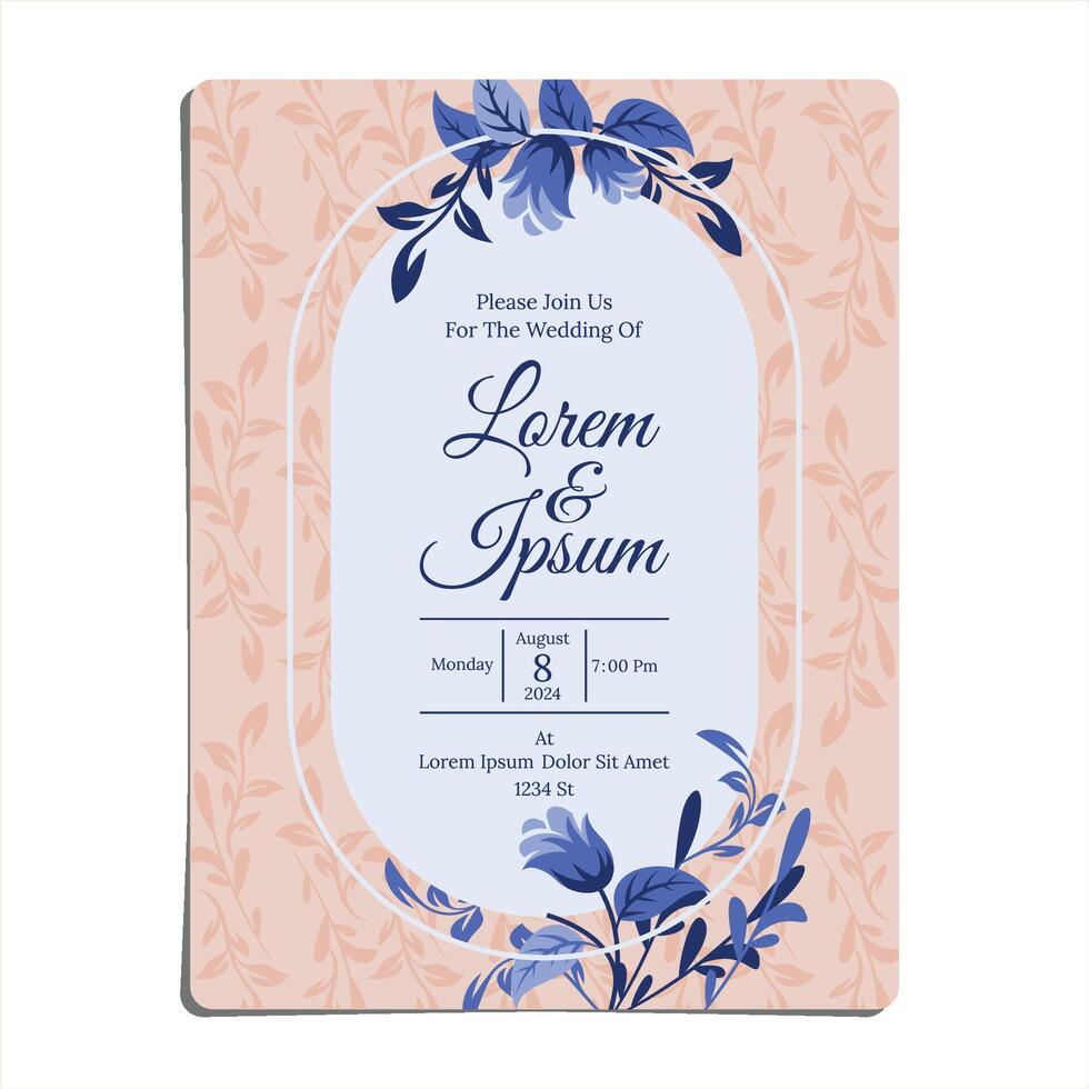 ORNAMENTAL WEDDING INVITATION DESIGN MOCKUP vector