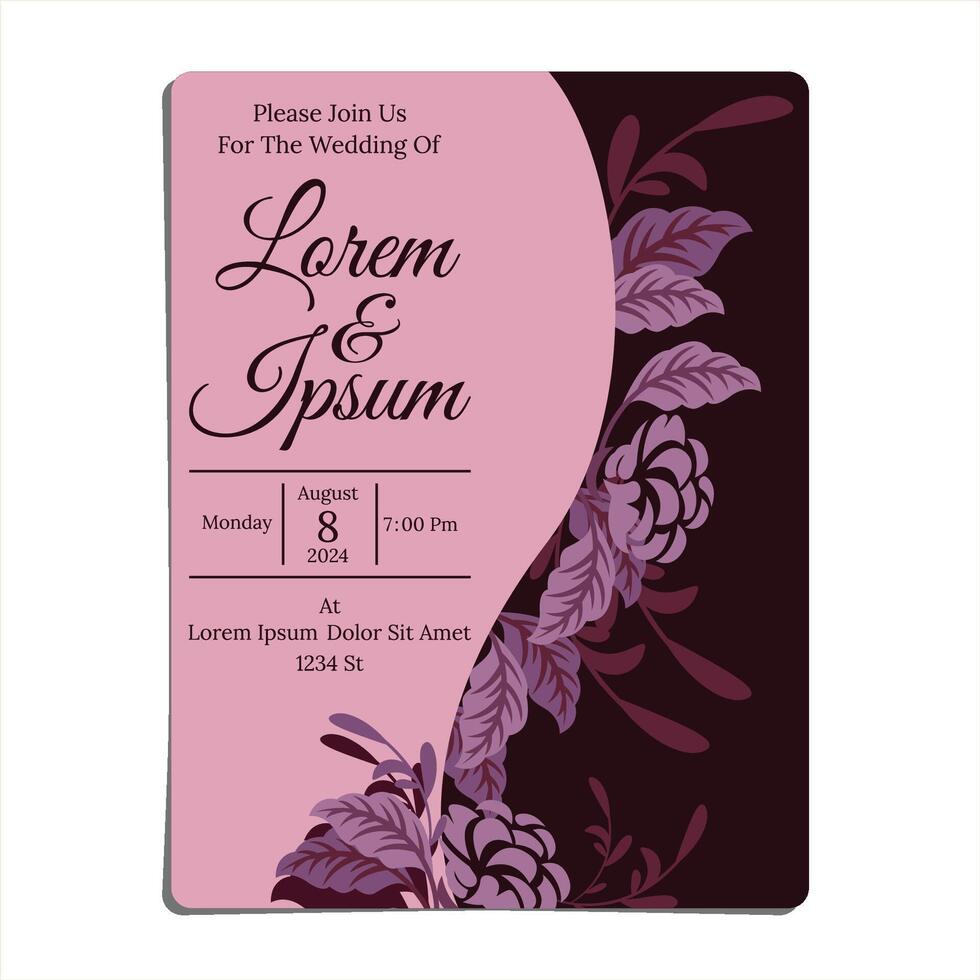 ELEGANT WEDDING INVITATION CARD DESIGN vector