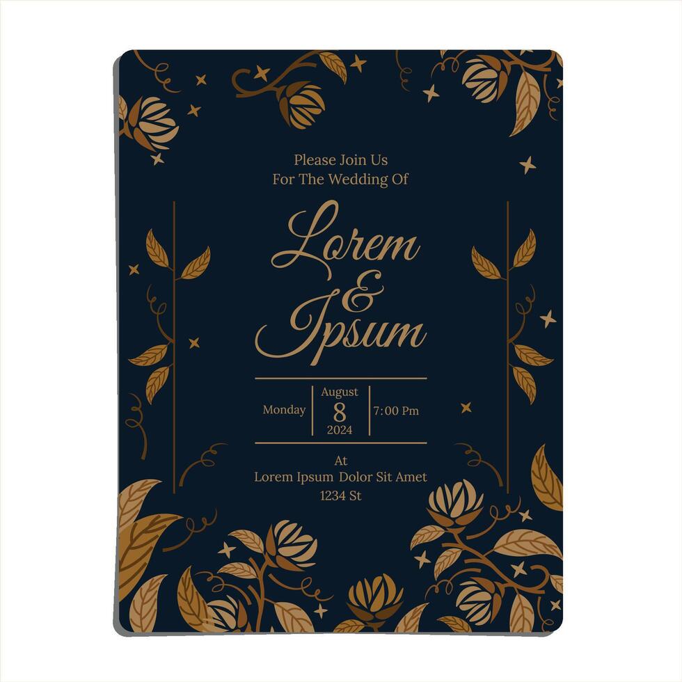 NIGHT THEMES OF WEDDING INVITATION DESIGN TEMPLATE vector