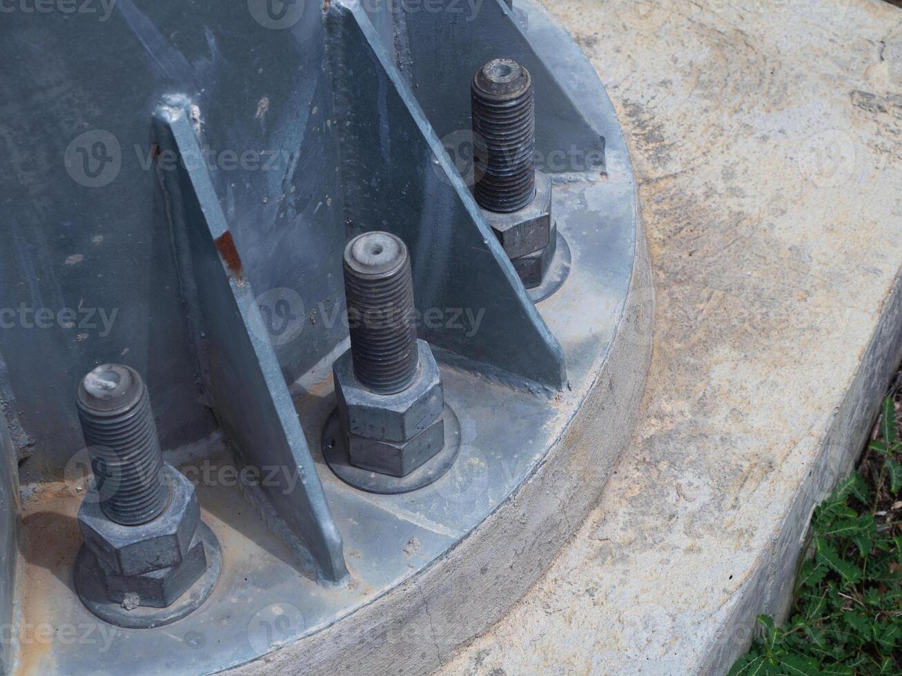 nut metal screw steel bolt indstry equipment construction iron pole engineering connection material structure tool ogject copy sapce close up fastener nut screw chome old strong post repair stainless photo