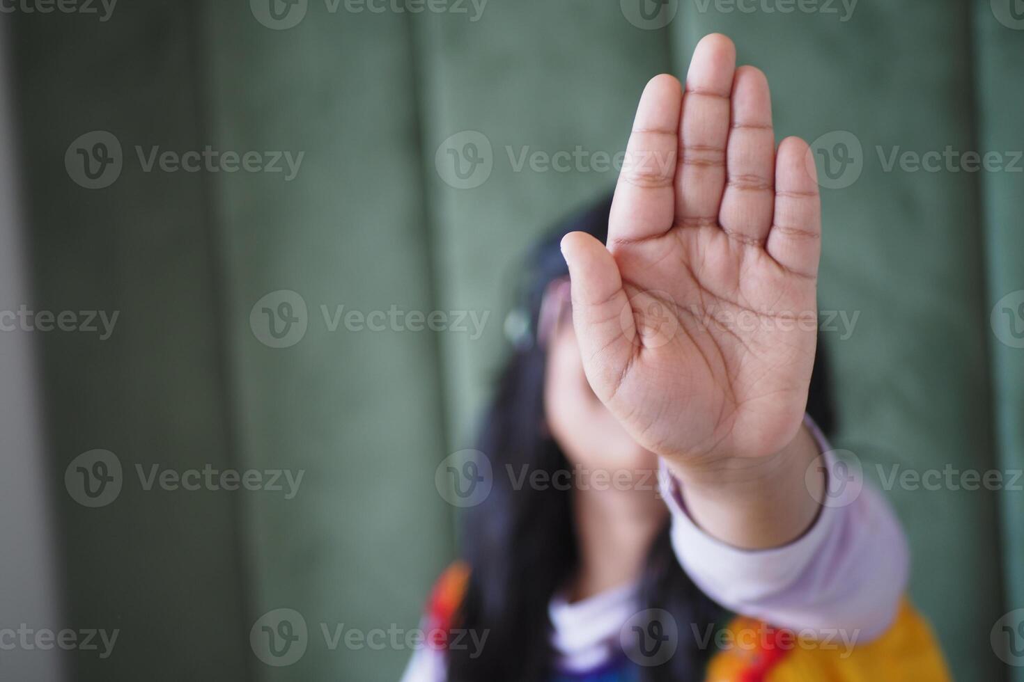 The Hand Gesture in Focus A Clear Symbol Representing Stop or Refusal in Communication photo