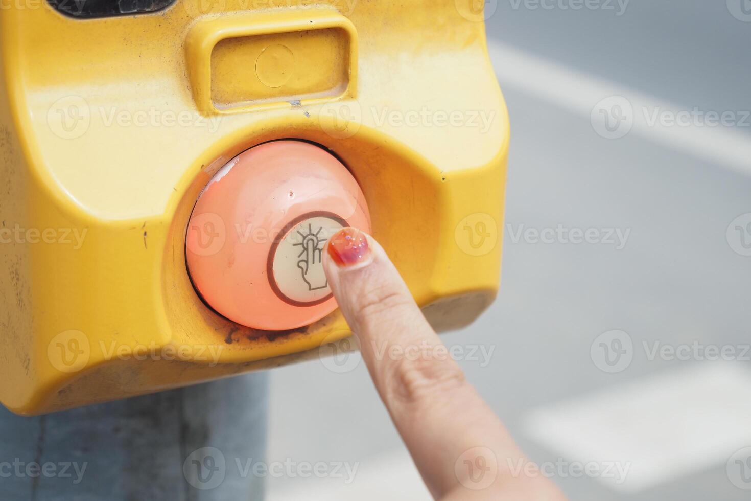 close up of crossing signal button photo