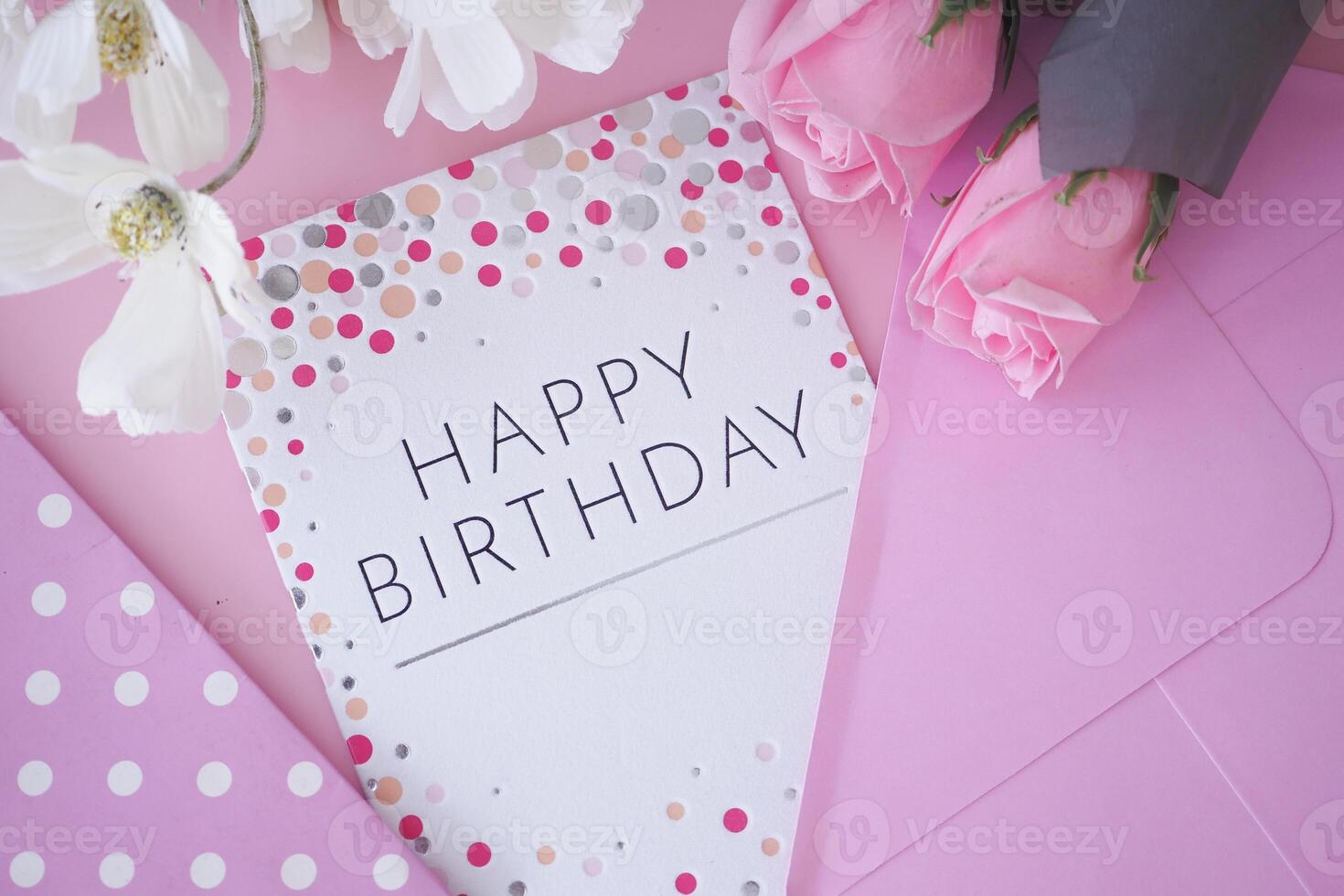 This is an Elegant Pink Birthday Card that features lovely Roses and beautiful Floral Accents photo