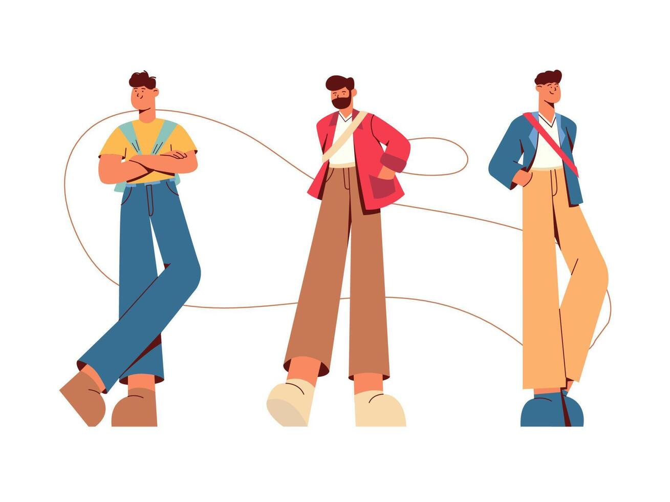 flat hand draw office worker style vector