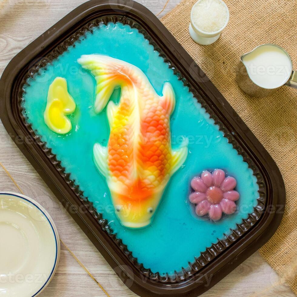 Pudding Koi Fish with Colorful photo