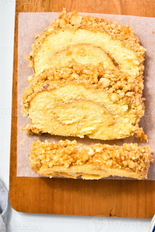 Peanut Roll Cake with Rhum photo