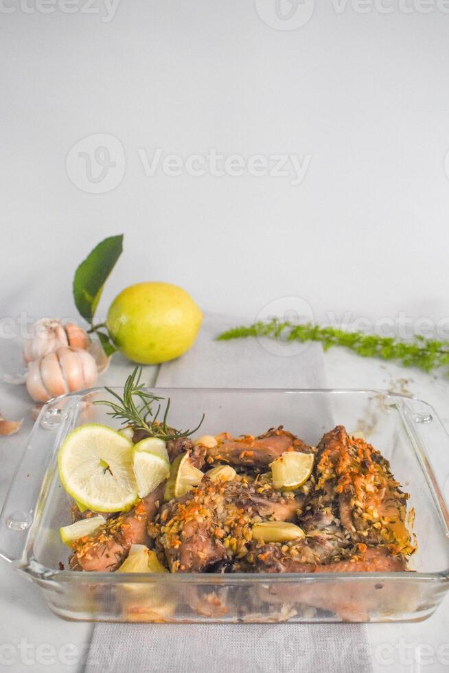 Baked Chicken with Lemon Sliced photo
