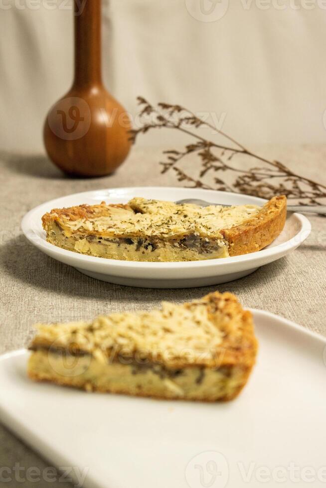 Slice of Mushroom Quiche photo