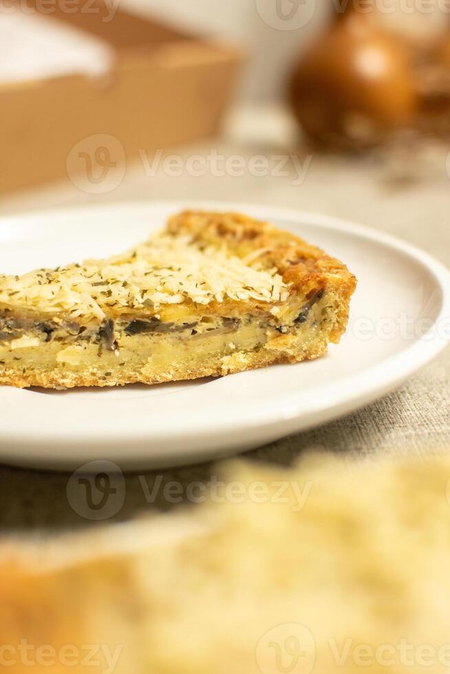 Slice of Mushroom Quiche photo