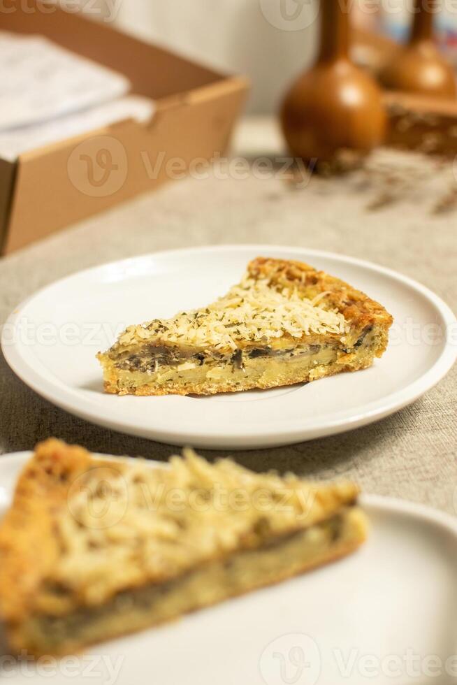 Slice of Mushroom Quiche photo