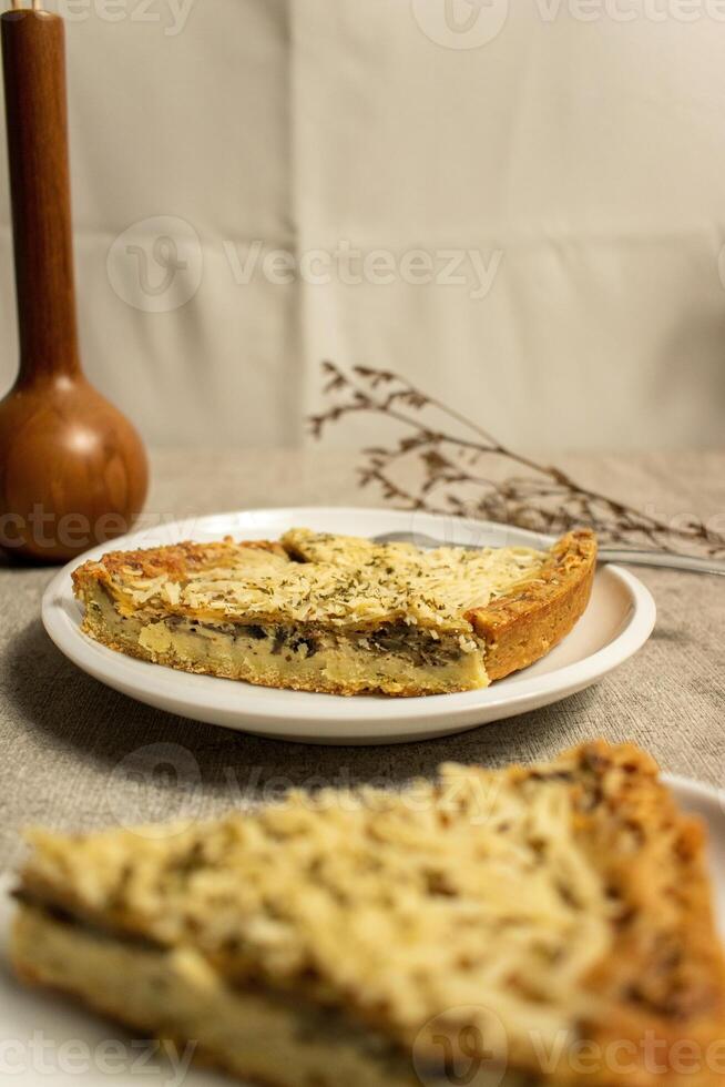 Slice of Mushroom Quiche photo
