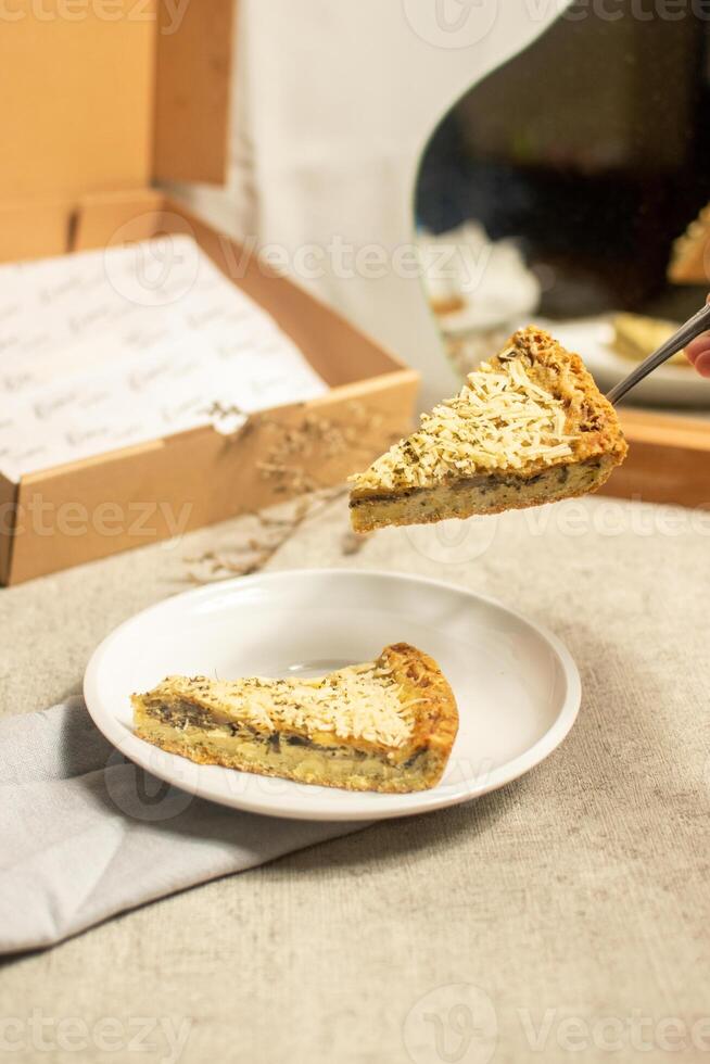 Slice of Mushroom Quiche photo