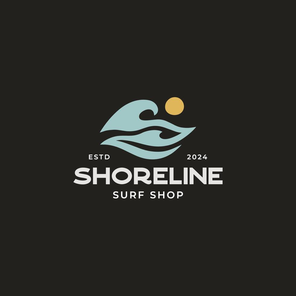 Vintage surf design template for surf club, surf shop, surf merch. vector