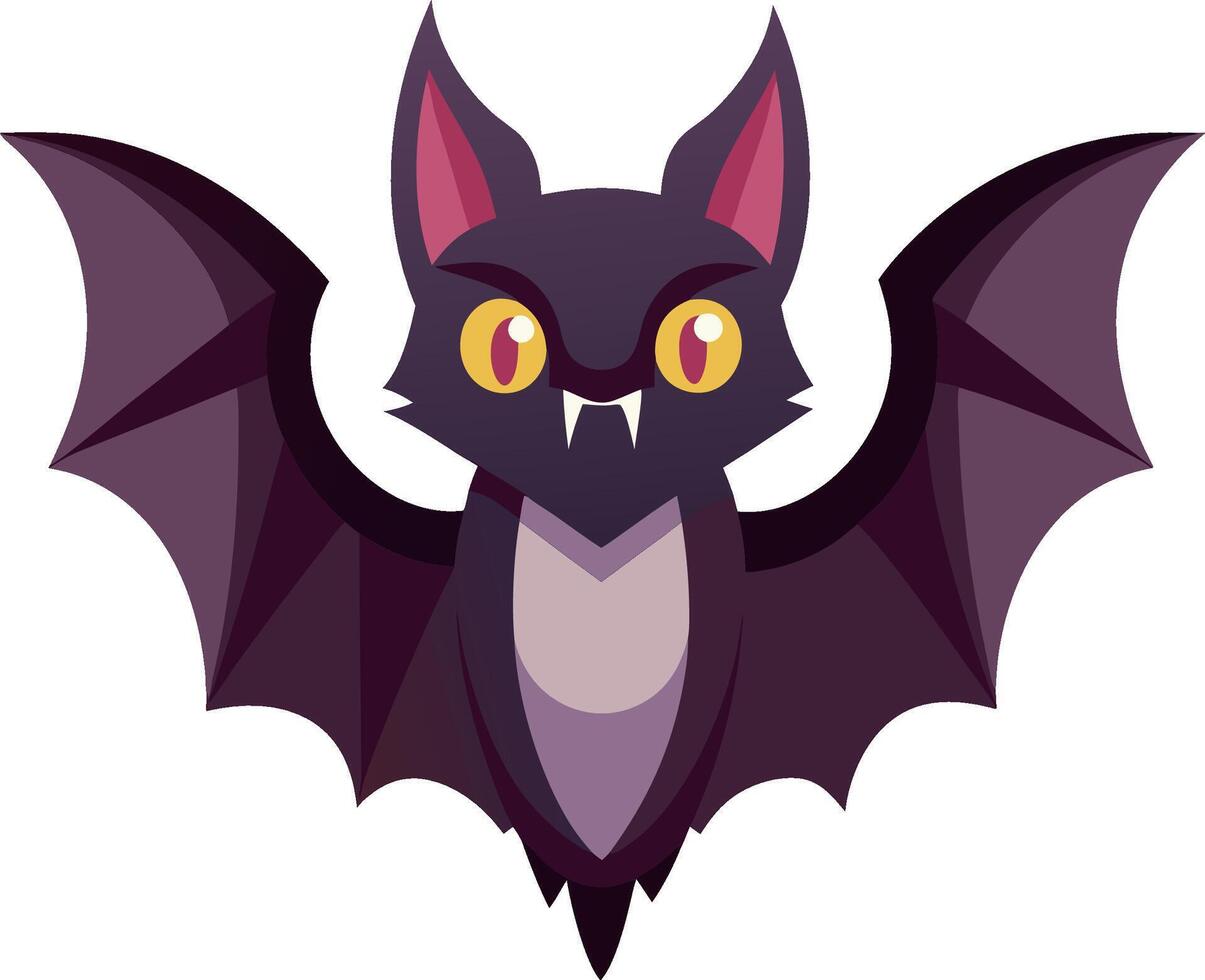 Illustration of a bat with big eyes isolated on a white background vector