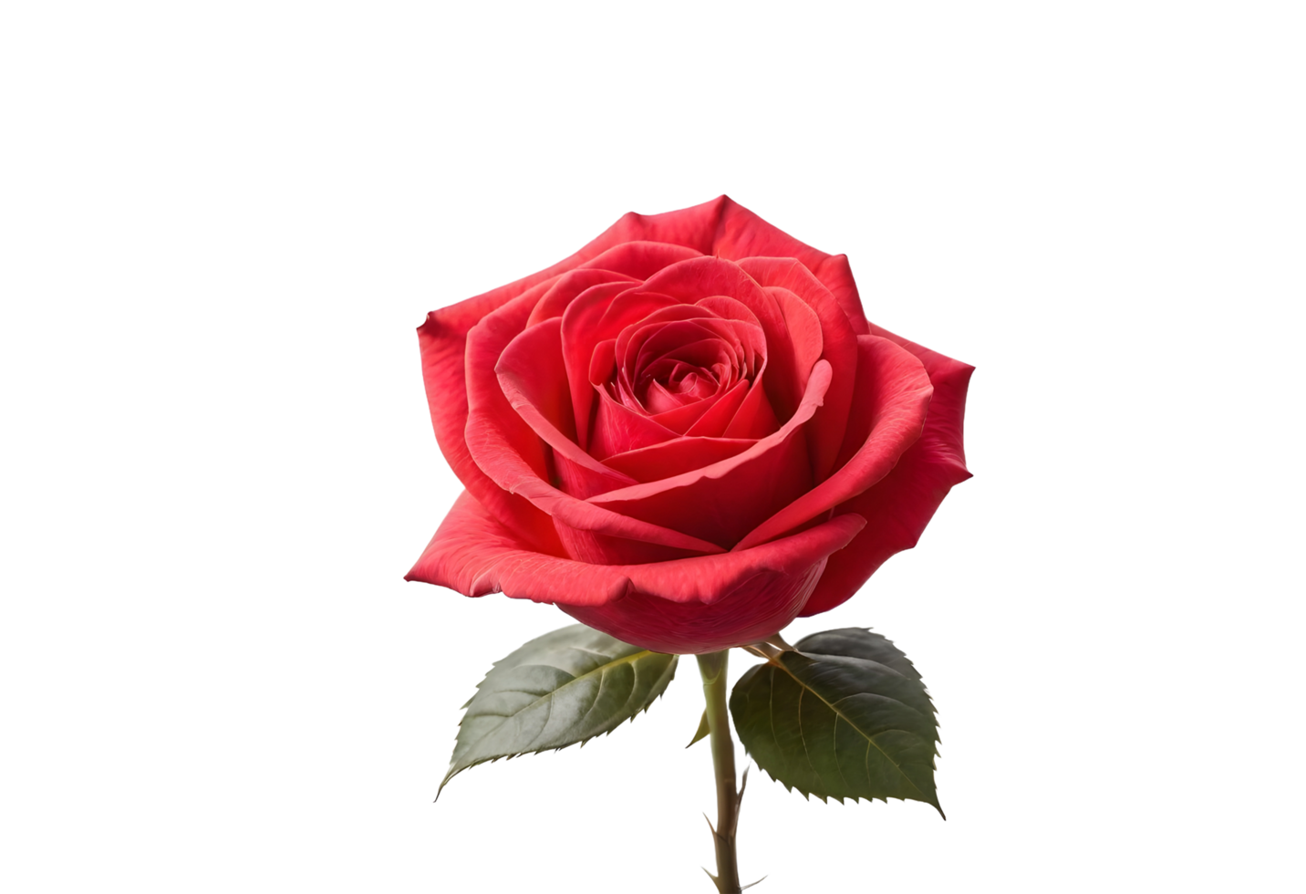 Red rose on a white transparent background. png