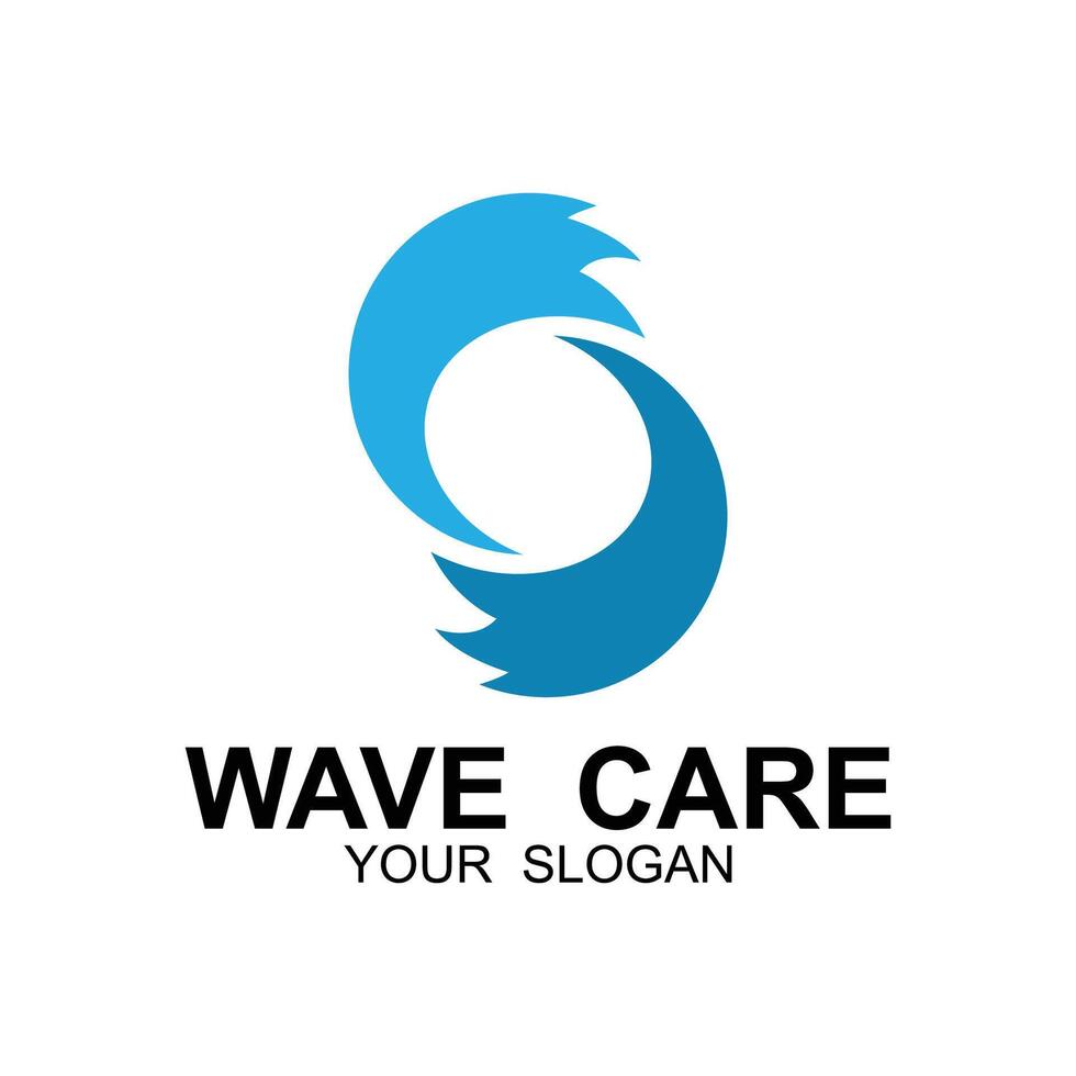 Ocean Waves Logo Design, Beach Icon Illustration. logo suitable for nature, adventure and surfing vector