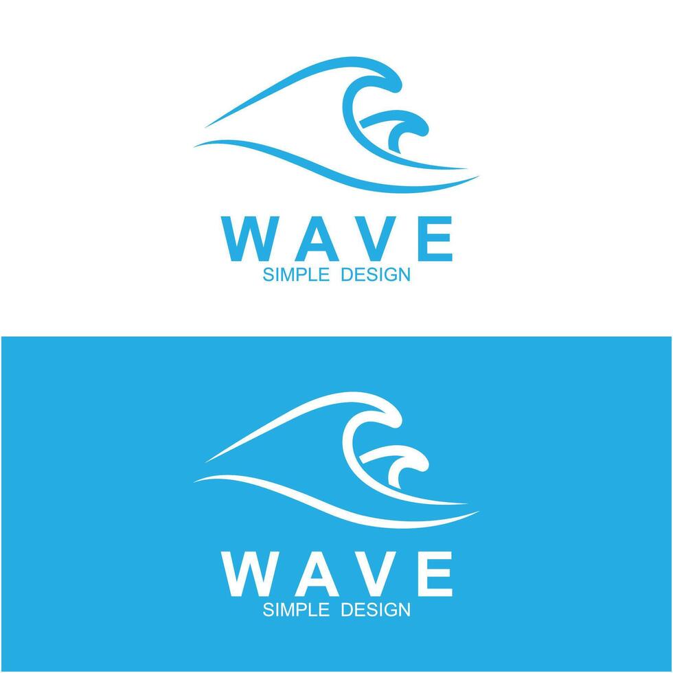 Ocean Waves Logo Design, Beach Icon Illustration. logo suitable for nature, adventure and surfing vector