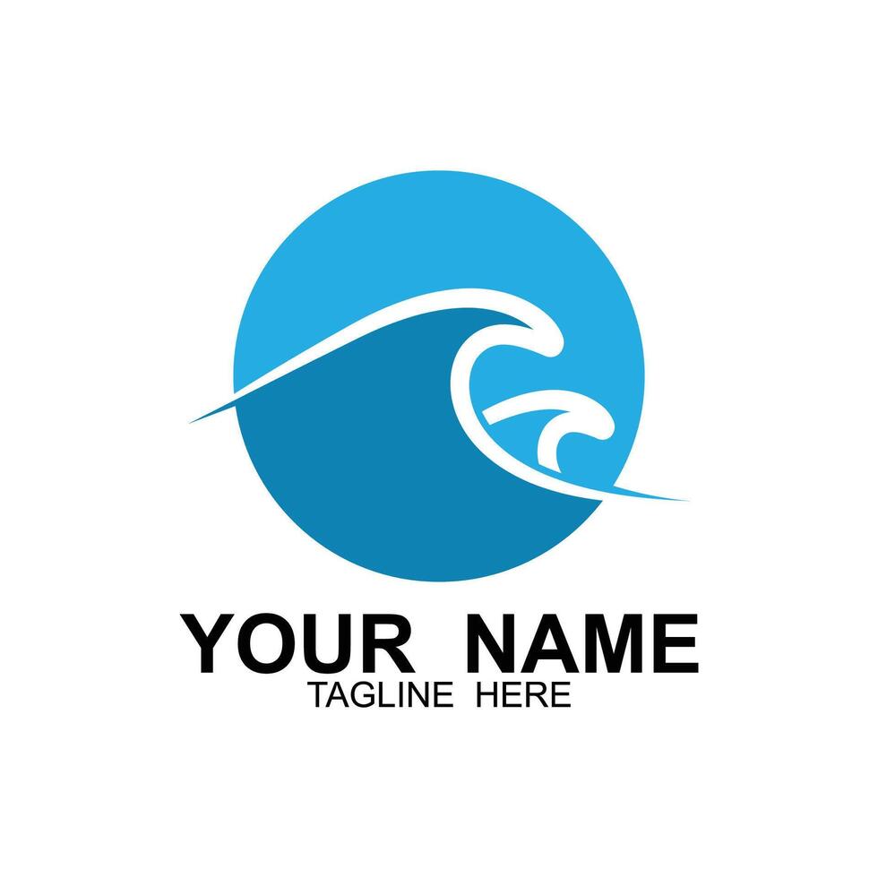 Ocean Waves Logo Design, Beach Icon Illustration. logo suitable for nature, adventure and surfing vector