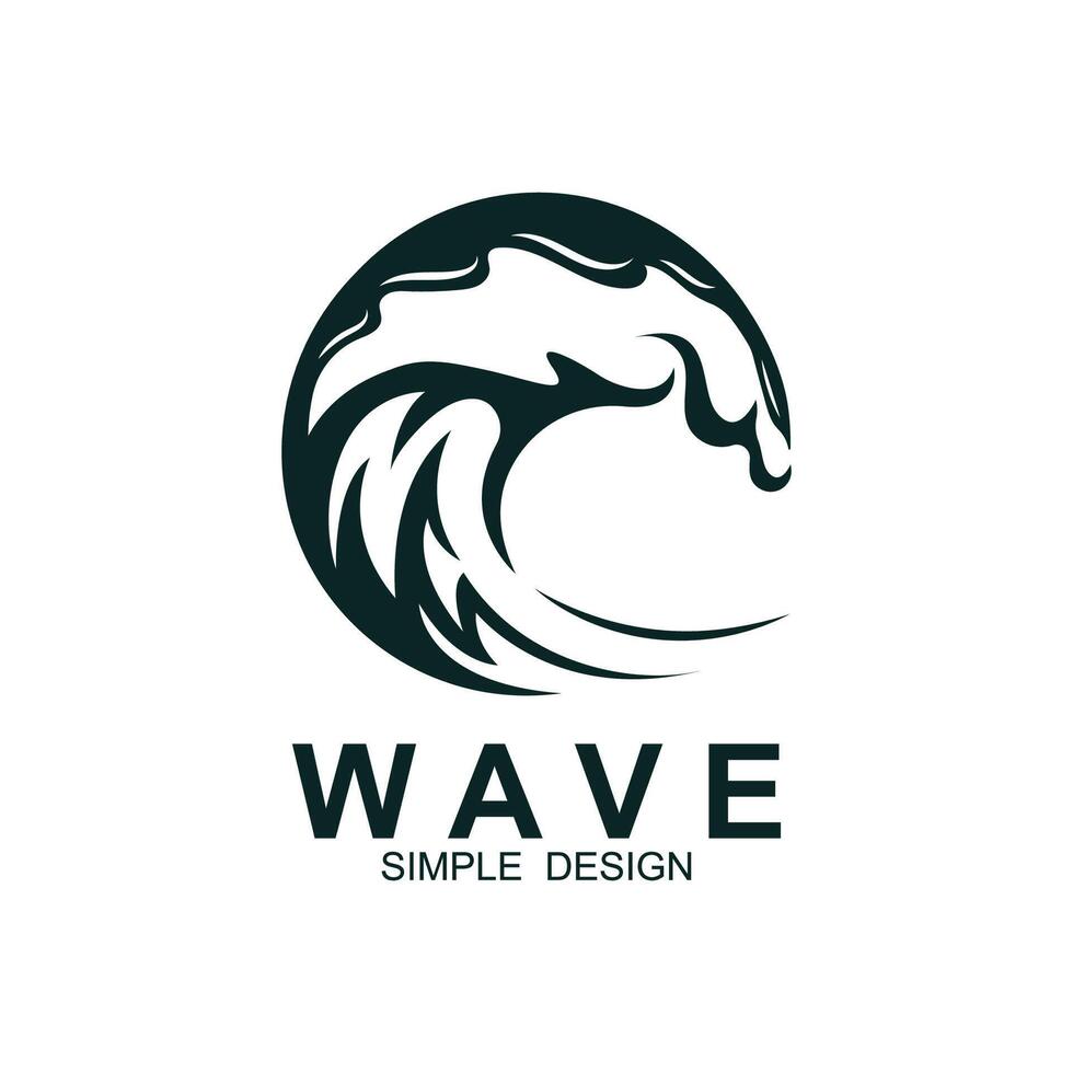 Ocean Waves Logo Design, Beach Icon Illustration. logo suitable for nature, adventure and surfing vector