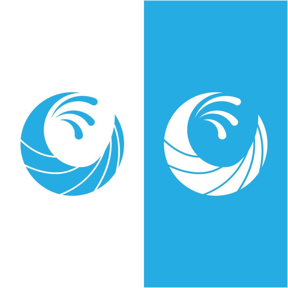 Ocean Waves Logo Design, Beach Icon Illustration. logo suitable for nature, adventure and surfing vector