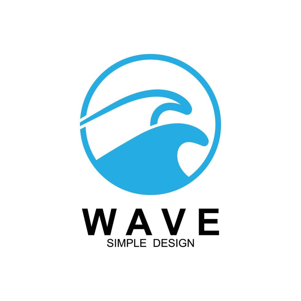 Ocean Waves Logo Design, Beach Icon Illustration. logo suitable for nature, adventure and surfing vector