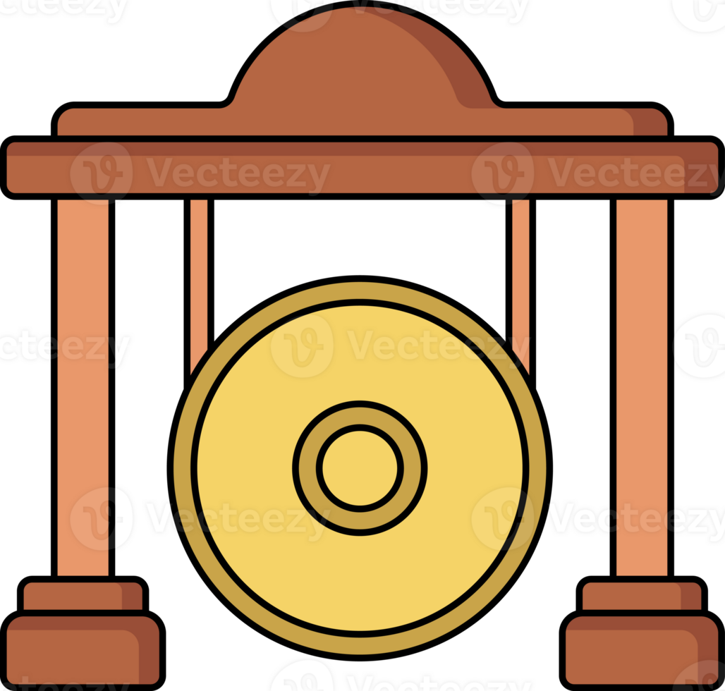 Gamelan Indonesian Traditional Music Instrument Illustration Isolated on Transparent Background png