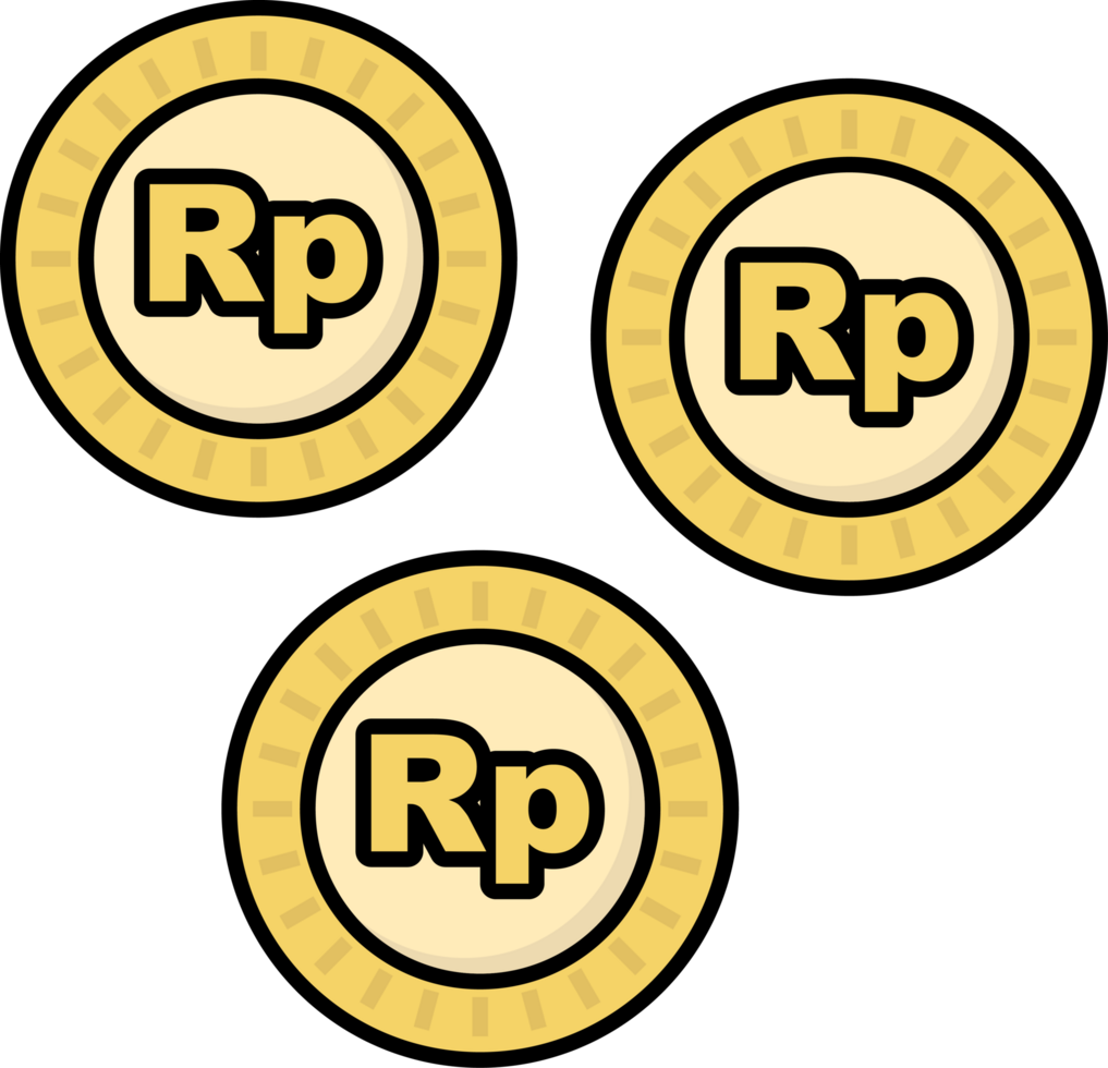 Rupiah Coins Illustration Isolated on Transparent Background png