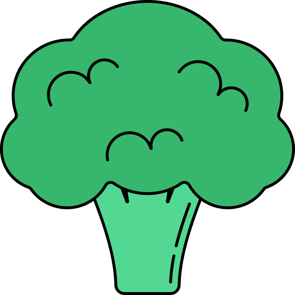 Broccoli Illustration flat design isolated on transparent background png