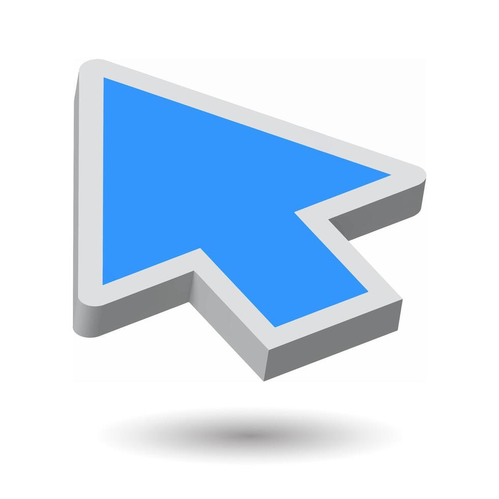 3d Realistic Mouse cursor design illustration. 3d Cursor click icons. Arrow icon simple sign. vector