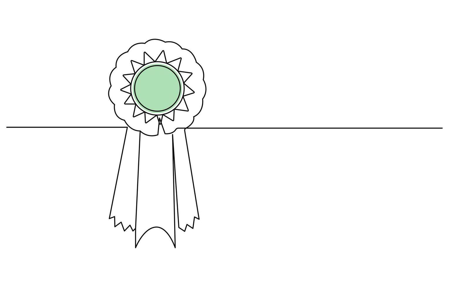 Award star badge continuous line art drawing,Continuous one line drawing of the best quality award badge, Award badge continuous one line drawing. vector