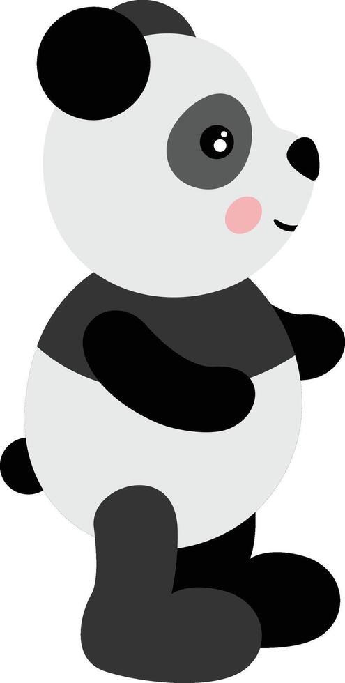 Cute panda standing isolated on white vector