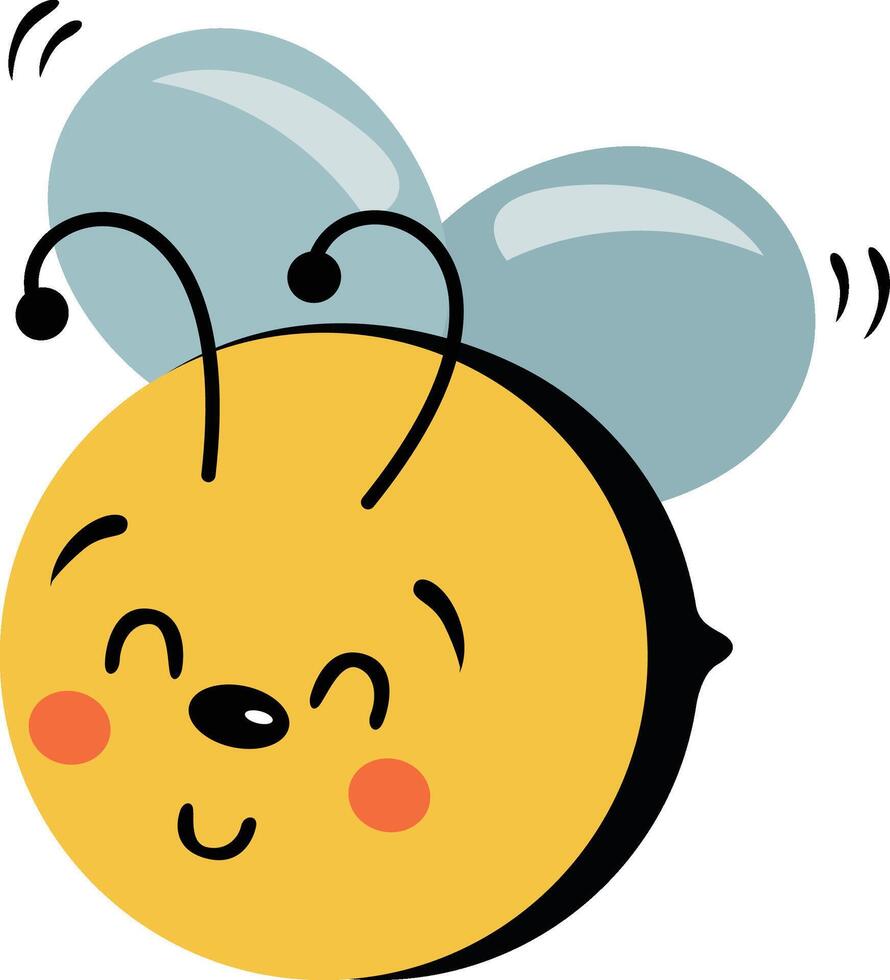 Cute happy bee isolated on white vector