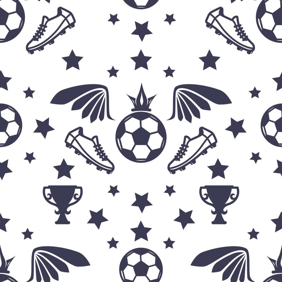 Soccer Trophy Star Seamless Pattern vector