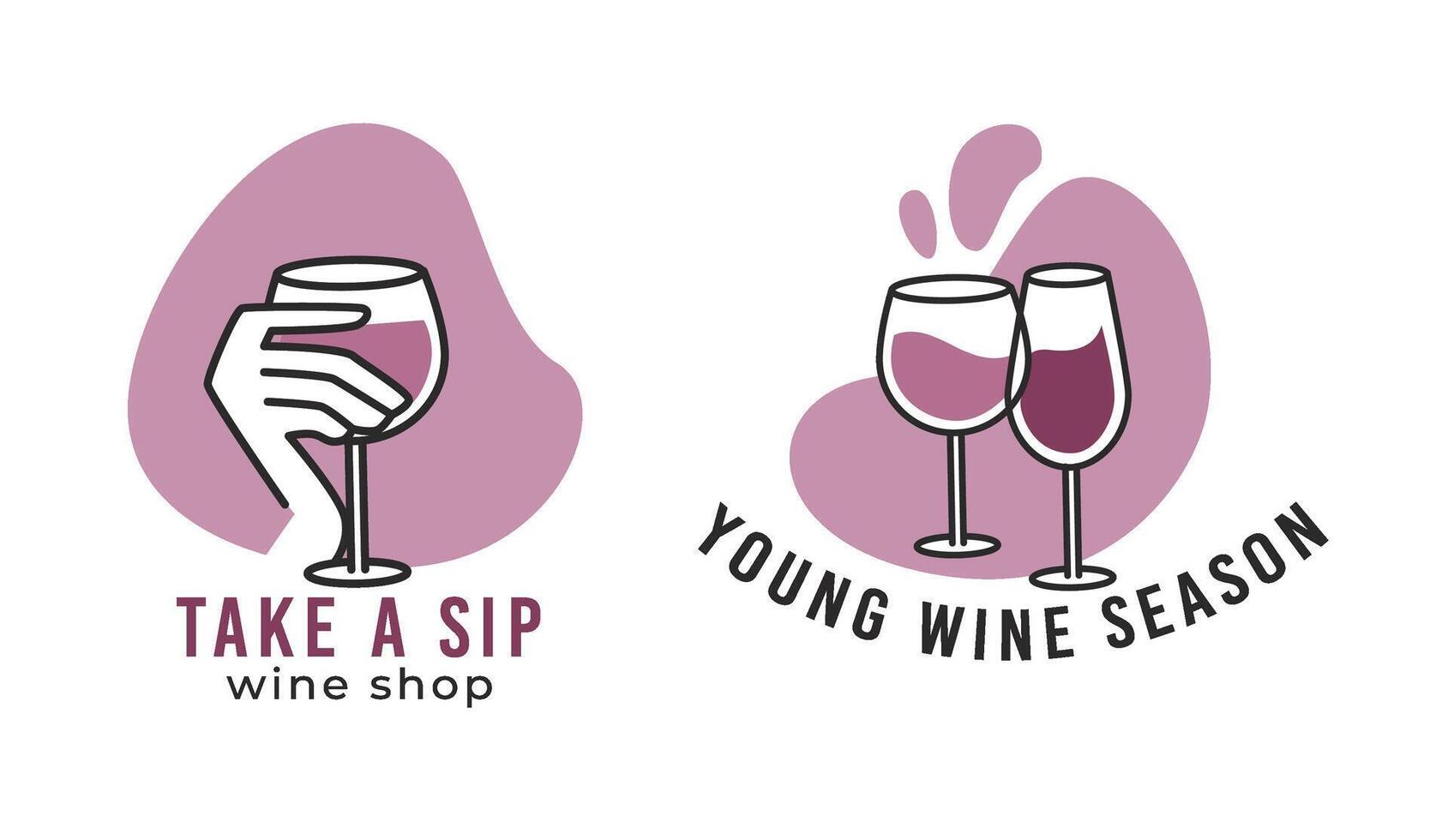 Modern Wine Bar Logo Design vector