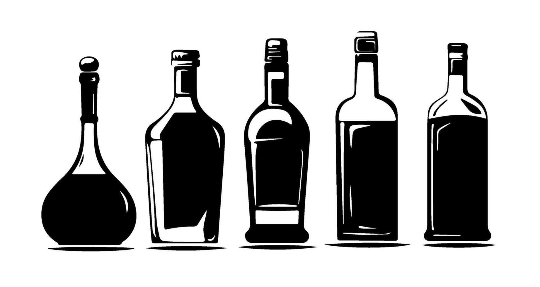 Vintage Bottle Silhouette Collection vector