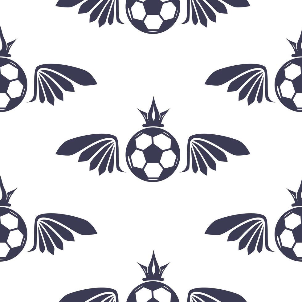 Winged Soccer Ball Seamless Pattern vector