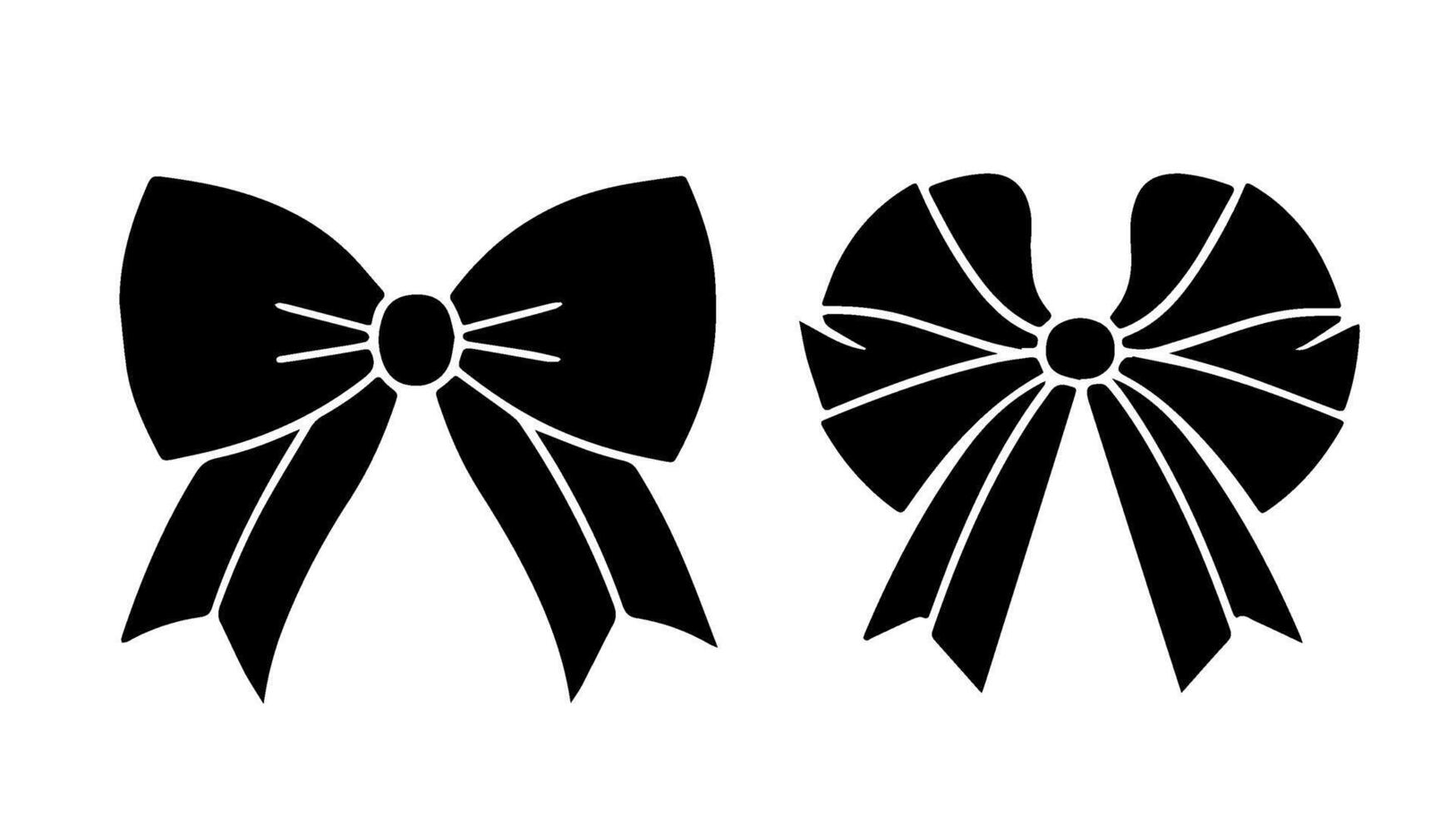 Decorative Bow Silhouette Set vector