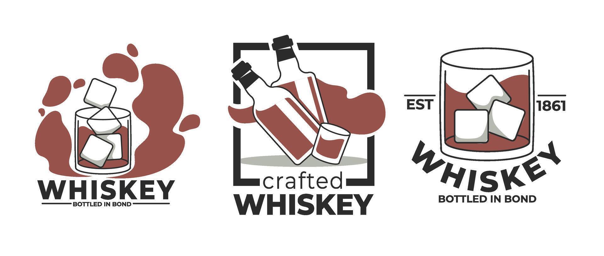 Whiskey Glass Splash Design vector