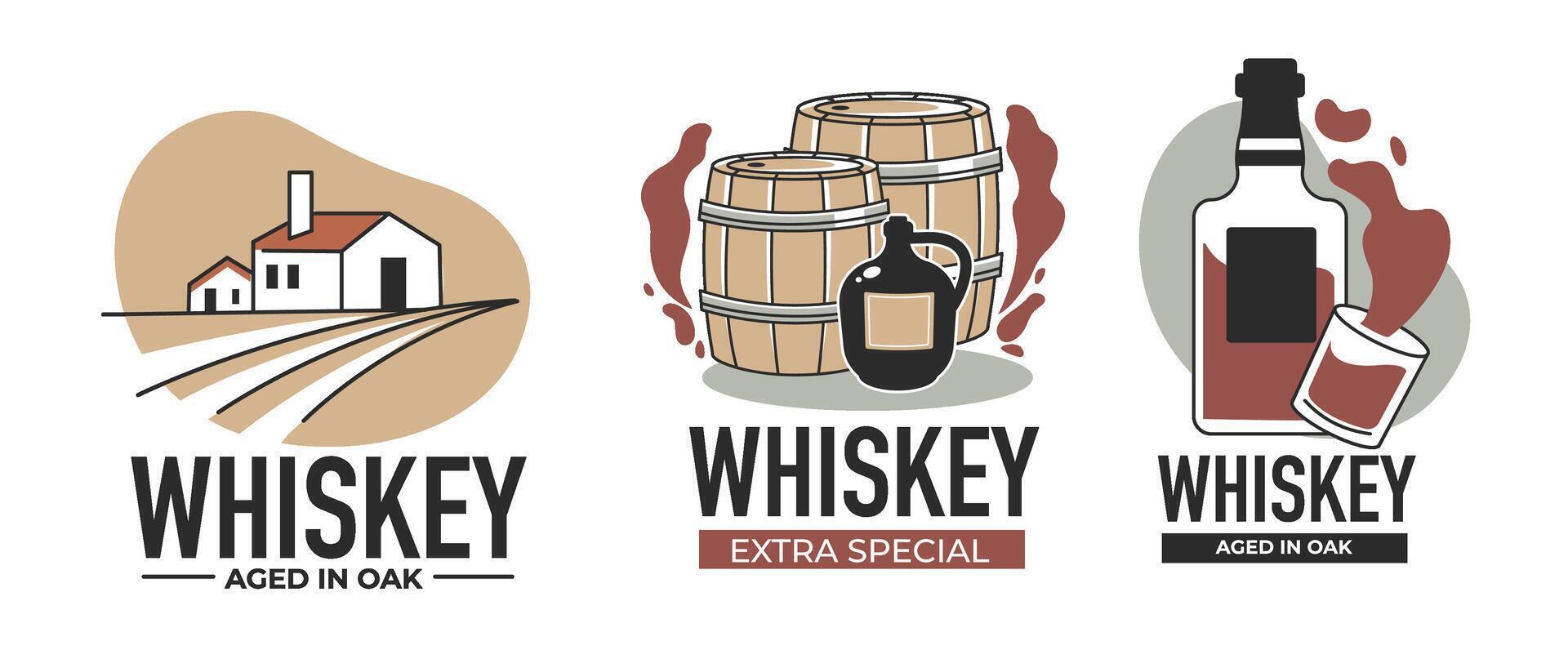 Crafted Whiskey Bottles Design vector