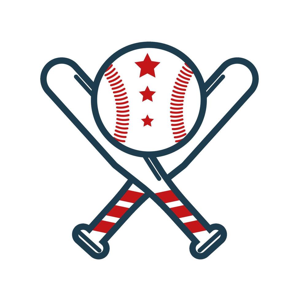 Baseball Crossed Bats Emblem vector