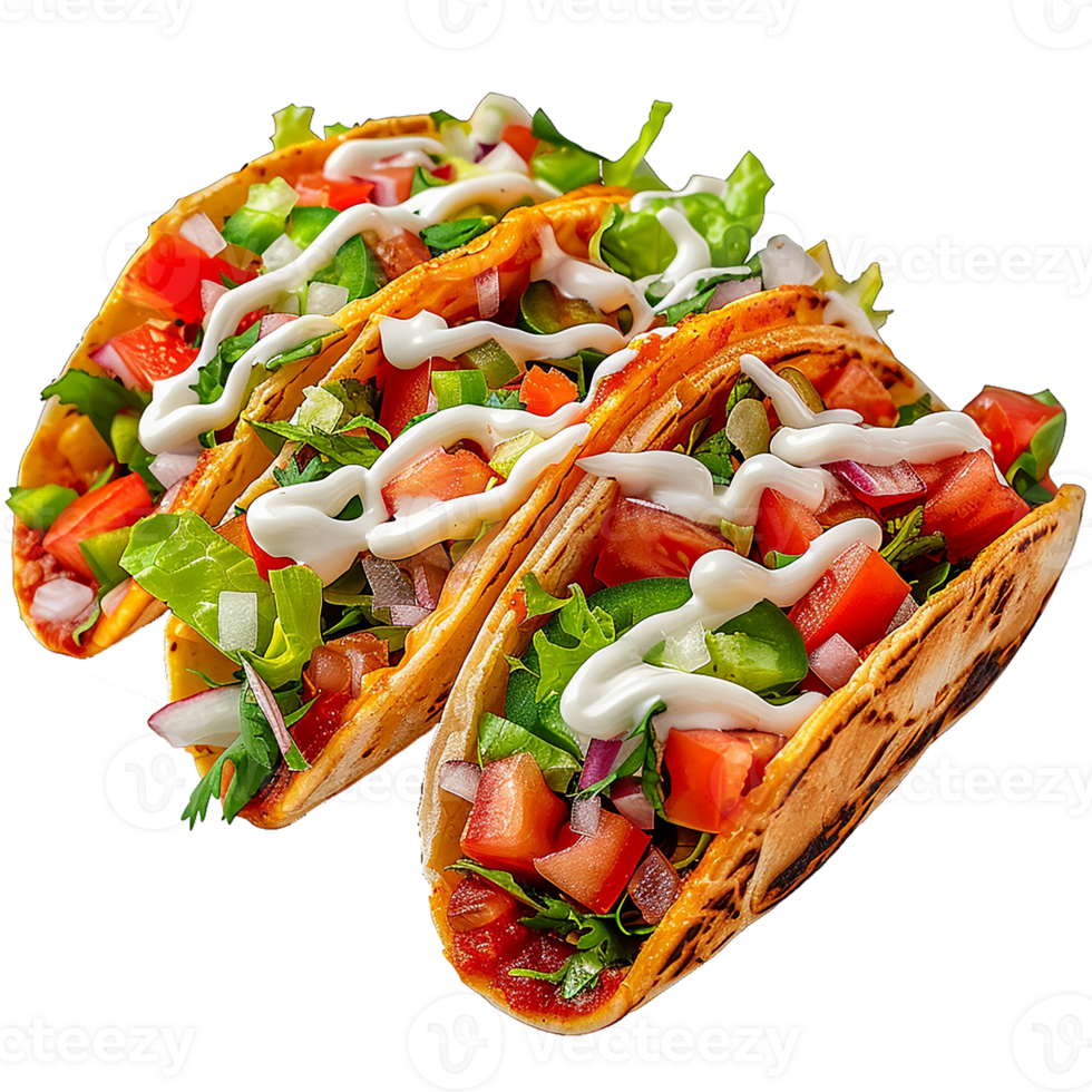 Tostadas Mexican Food - Fresh Veggie Tacos with Avocado and Tomato - Fresh vegetable salad png