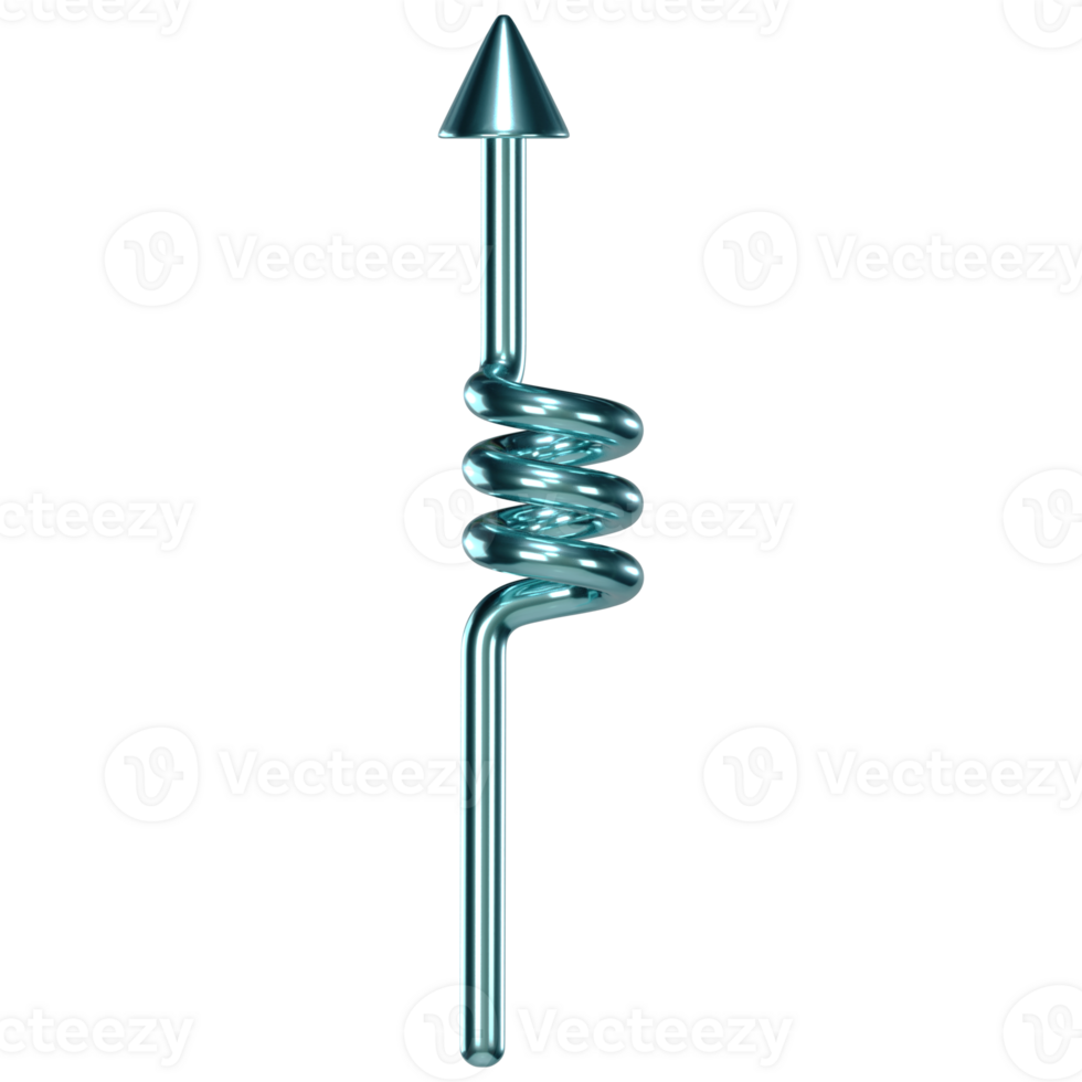 3D Long Spiral Arrow png